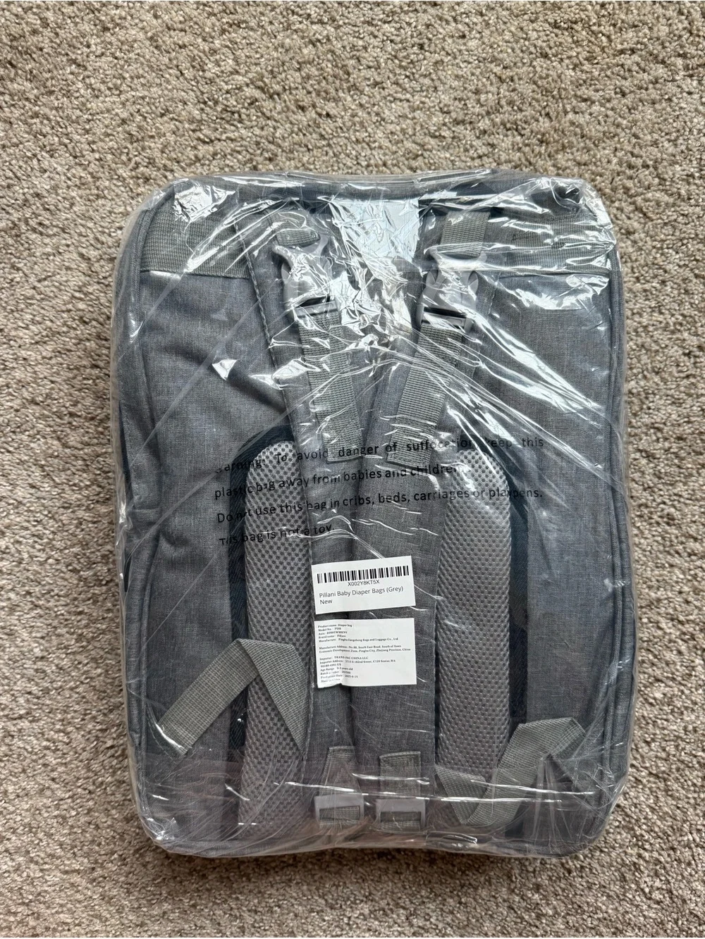 Gray All-in-One Diaper Bag